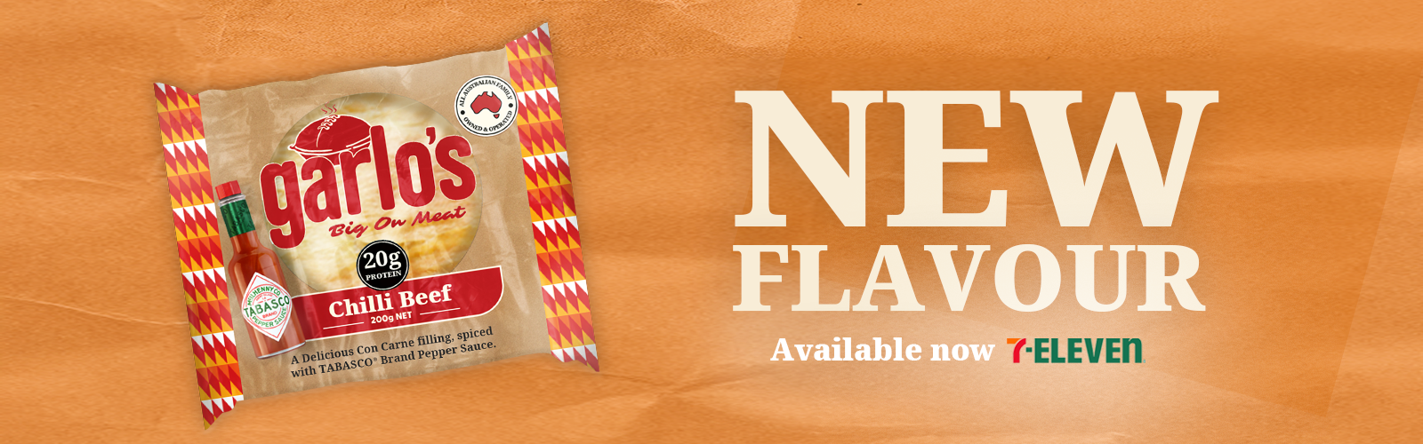 Garlo's Tabasco Chilli Pie 7 Eleven - No Border